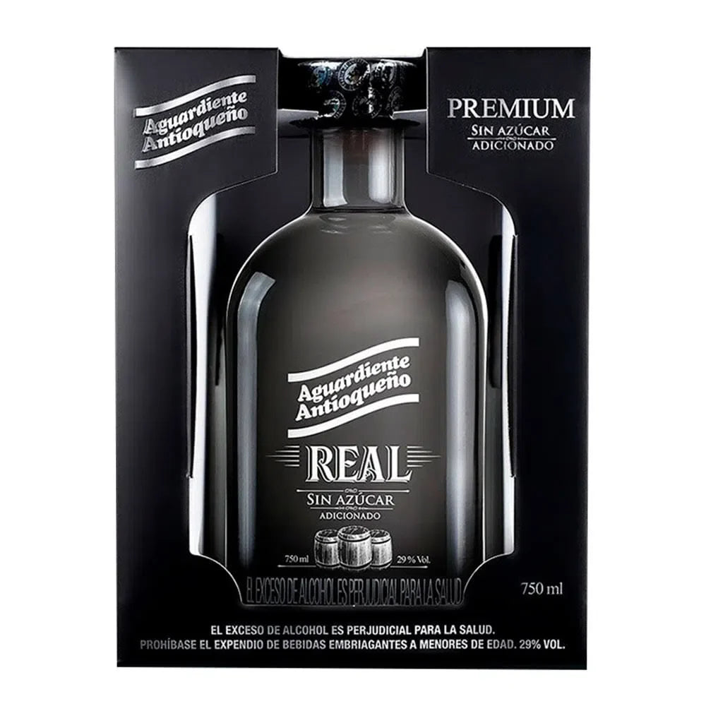AGUARDIENTE ANTIOQUEÑO REAL SIN AZUCAR GIF BOX 29% 750ML