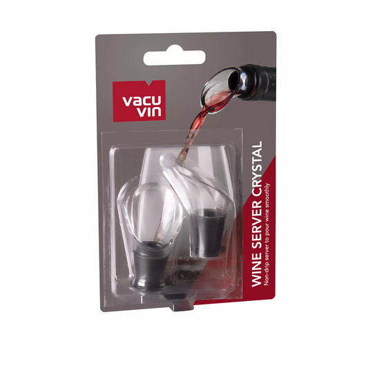 VACU VIN WINE SERVER CRYSTAL SET OF 2 J-HOOK BLACK